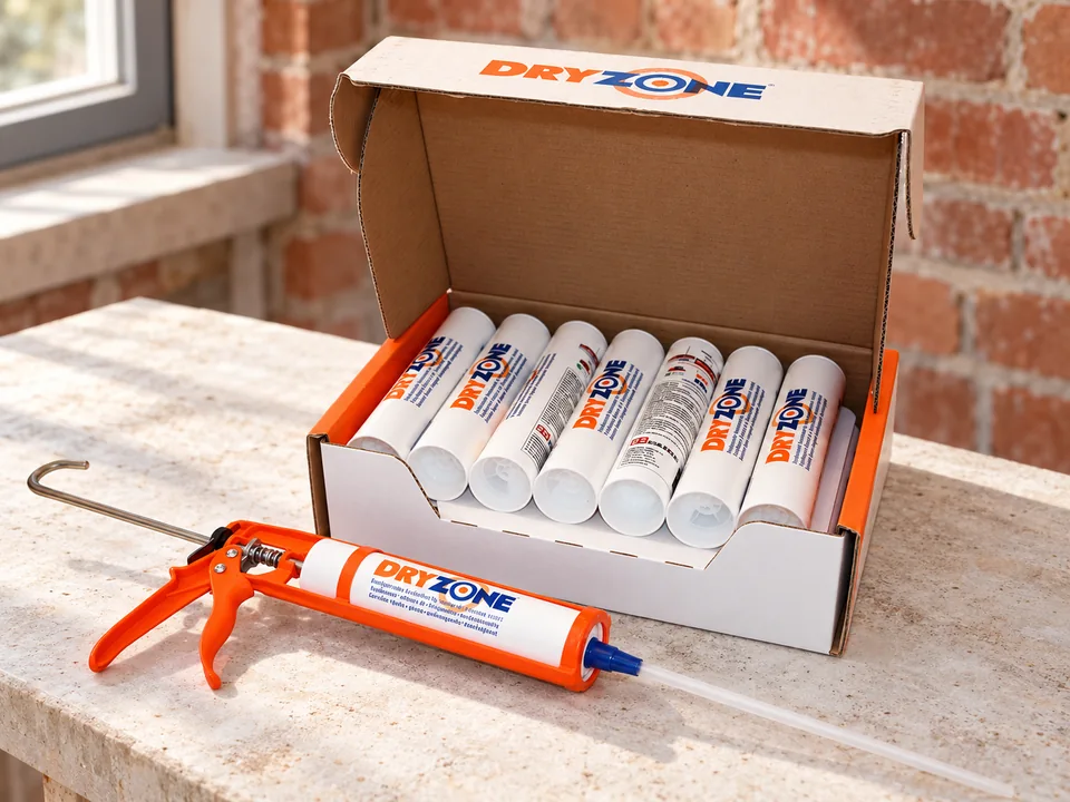 Dryzone-injectiecrème in kokers met bijbehorend handpistool
